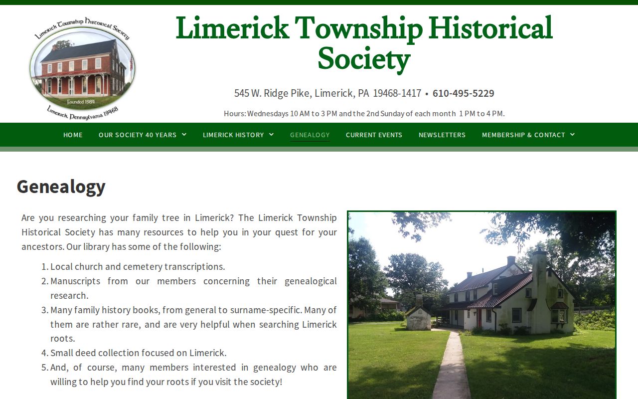 Limerick Township city directory research at the Historical Society genealogy collection